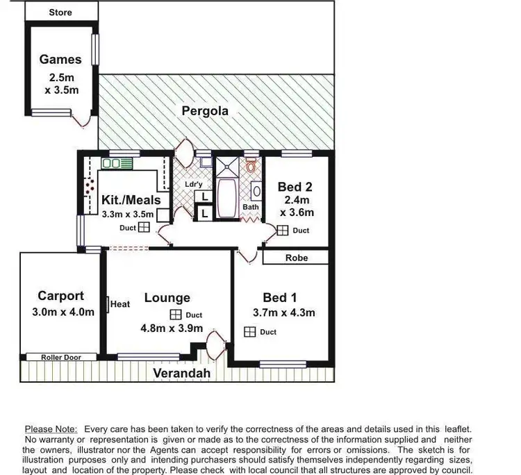 Floorplan of Homely unit listing, 32B Princes Road, Torrens Park SA 5062