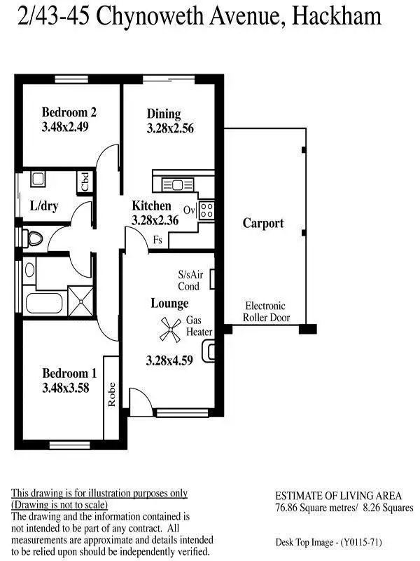 Floorplan of Homely unit listing, 2/43-45 Chynoweth Avenue, Hackham SA 5163