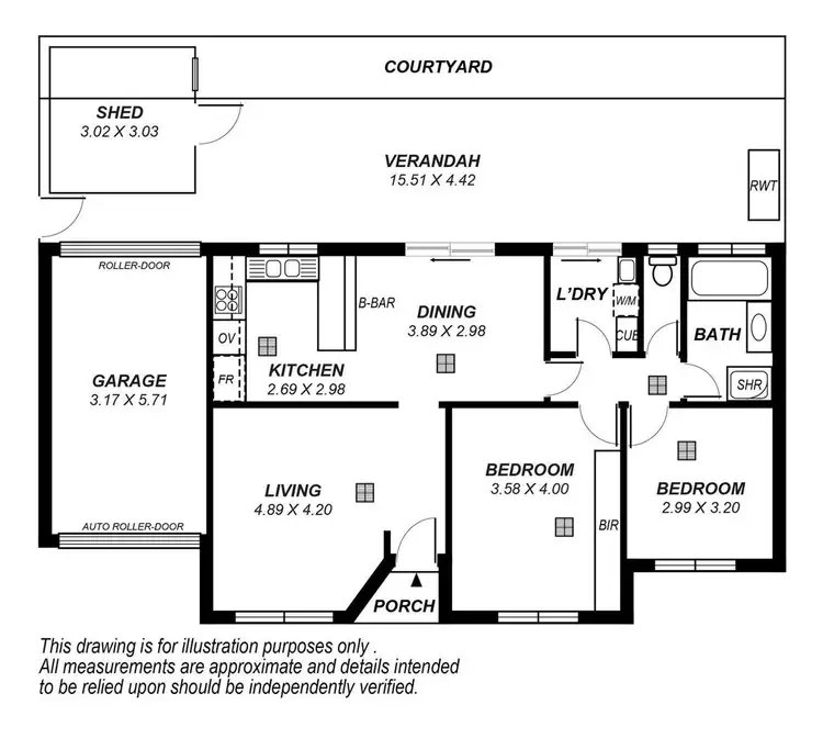 Floorplan of Homely unit listing, 2/66 Crittenden Road, Findon SA 5023