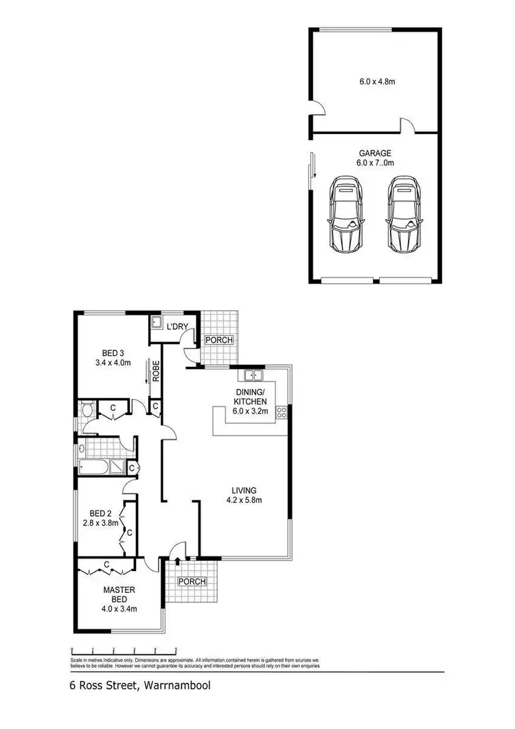 Floorplan of Homely house listing, 6 Ross Street, Warrnambool VIC 3280