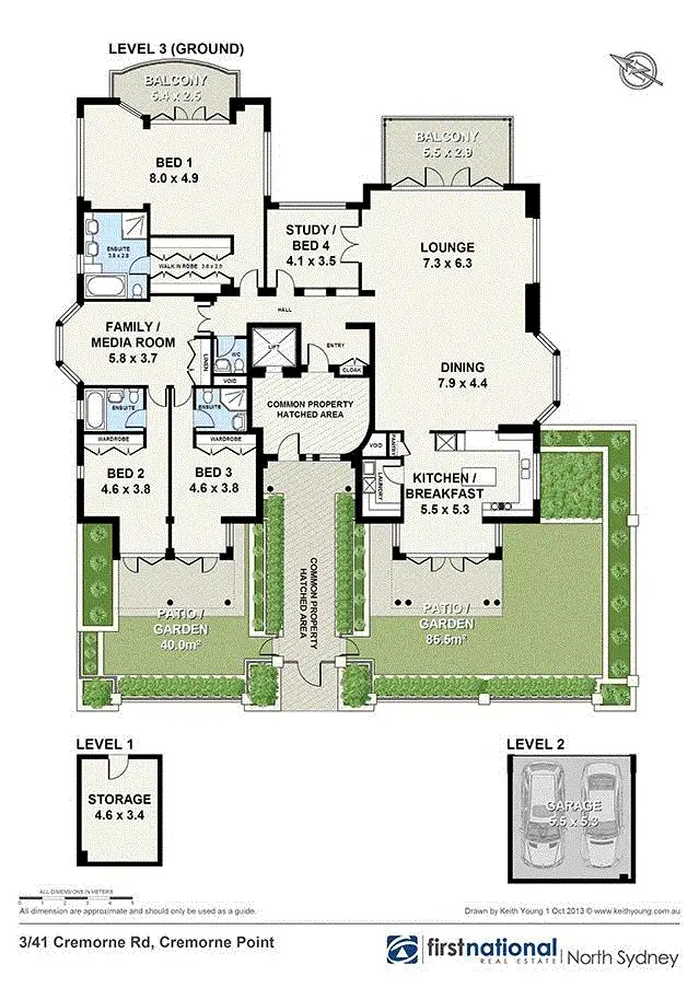 Floorplan of Homely apartment listing, 3/41 Cremorne Road, Cremorne Point NSW 2090