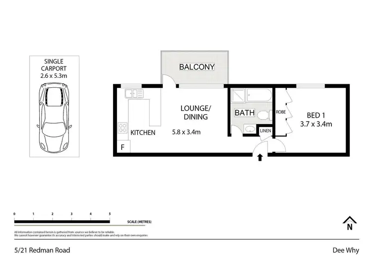 Floorplan of Homely unit listing, 5/21 Redman Road, Dee Why NSW 2099
