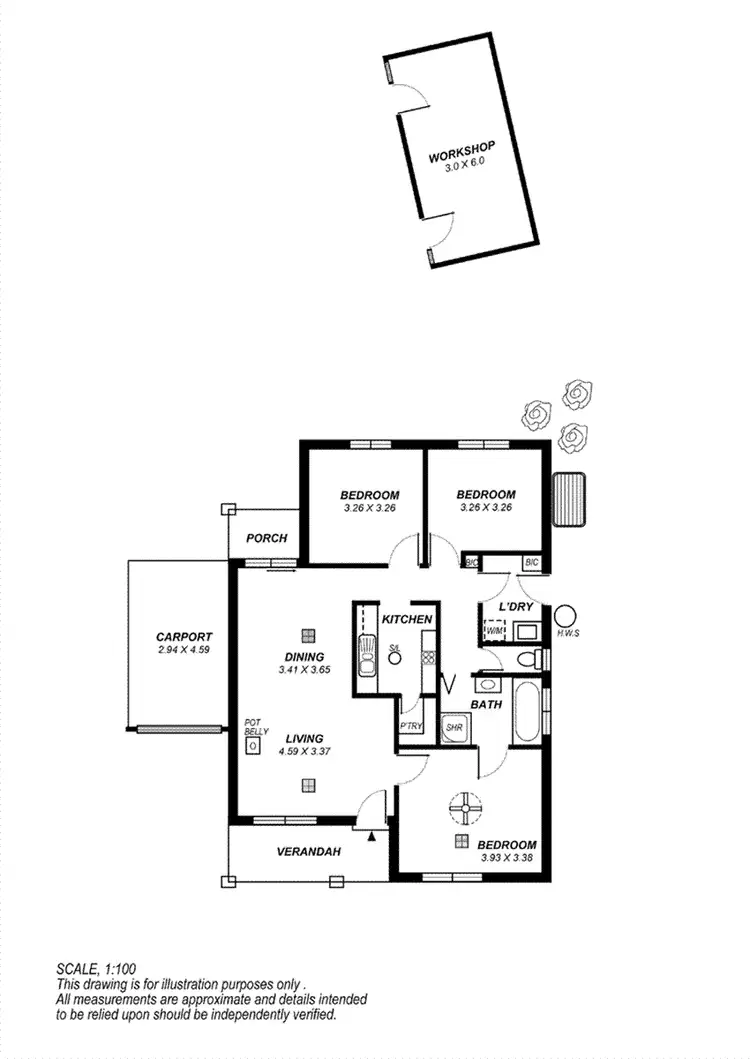 Floorplan of Homely house listing, 1/53 Grevillea Way, Woodside SA 5244