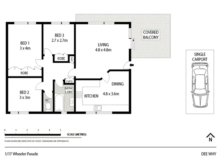 Floorplan of Homely unit listing, 1/17 Wheeler Parade, Dee Why NSW 2099