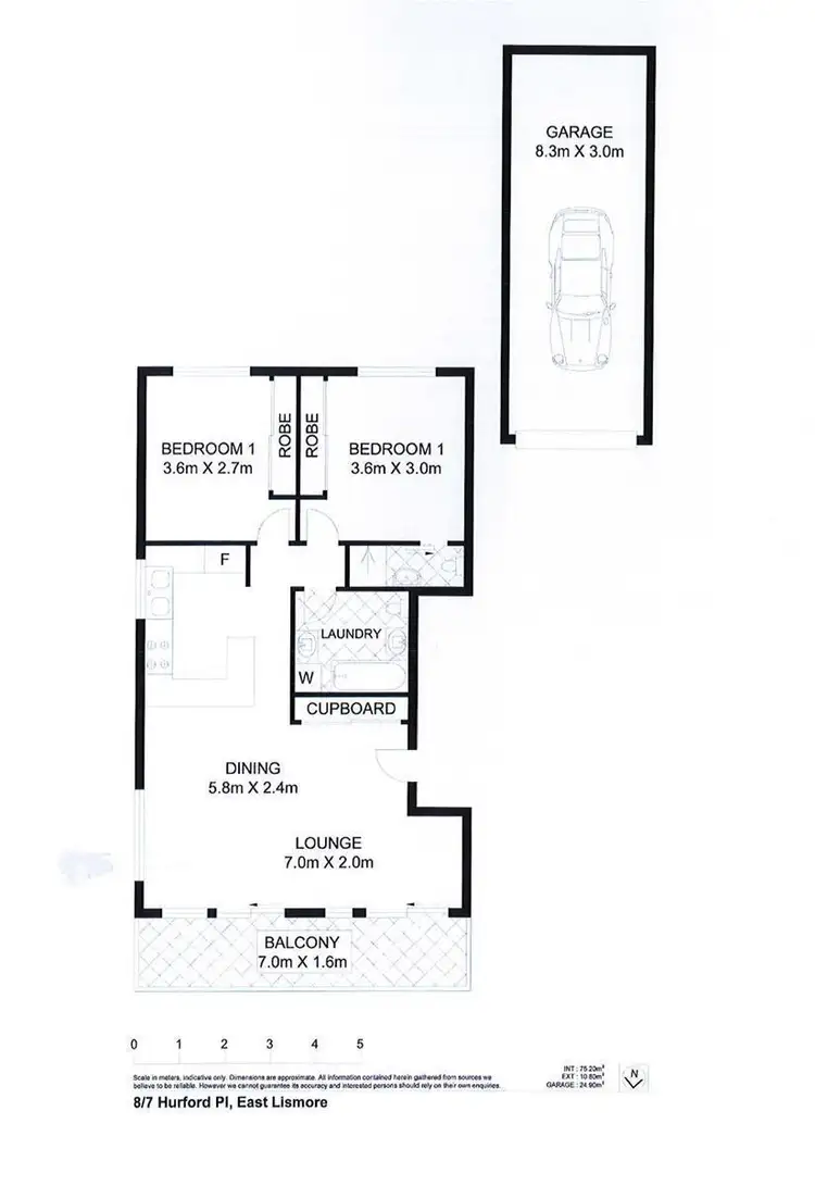Floorplan of Homely unit listing, 8/7 Hurford Place, East Lismore NSW 2480