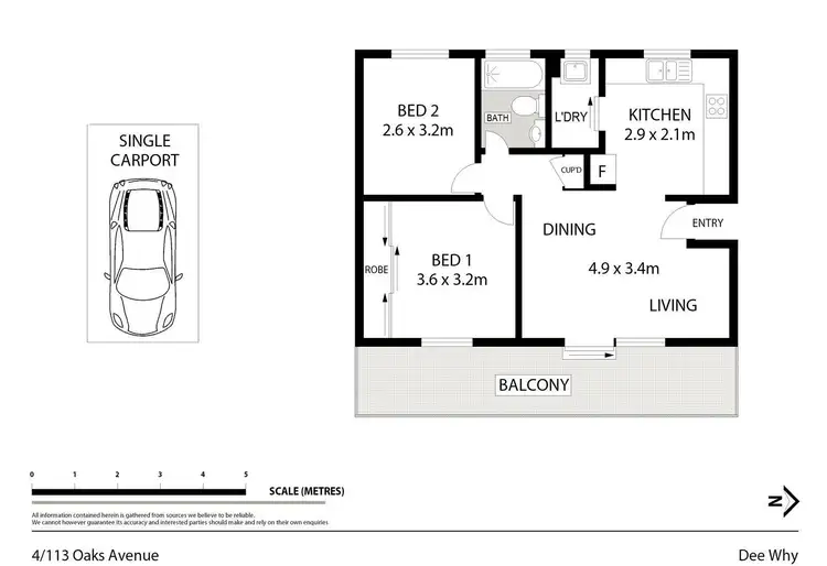 Floorplan of Homely unit listing, 4/113 Oaks Avenue, Dee Why NSW 2099