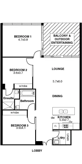 Floorplan of Homely apartment listing, 610/15 Vaughan Place, Adelaide SA 5000