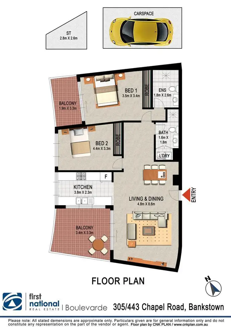 Floorplan of Homely apartment listing, A305/443 Chapel Road, Bankstown NSW 2200