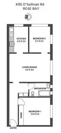 Floorplan of Homely apartment listing, 4/85 O'Sullivan Road, Rose Bay NSW 2029