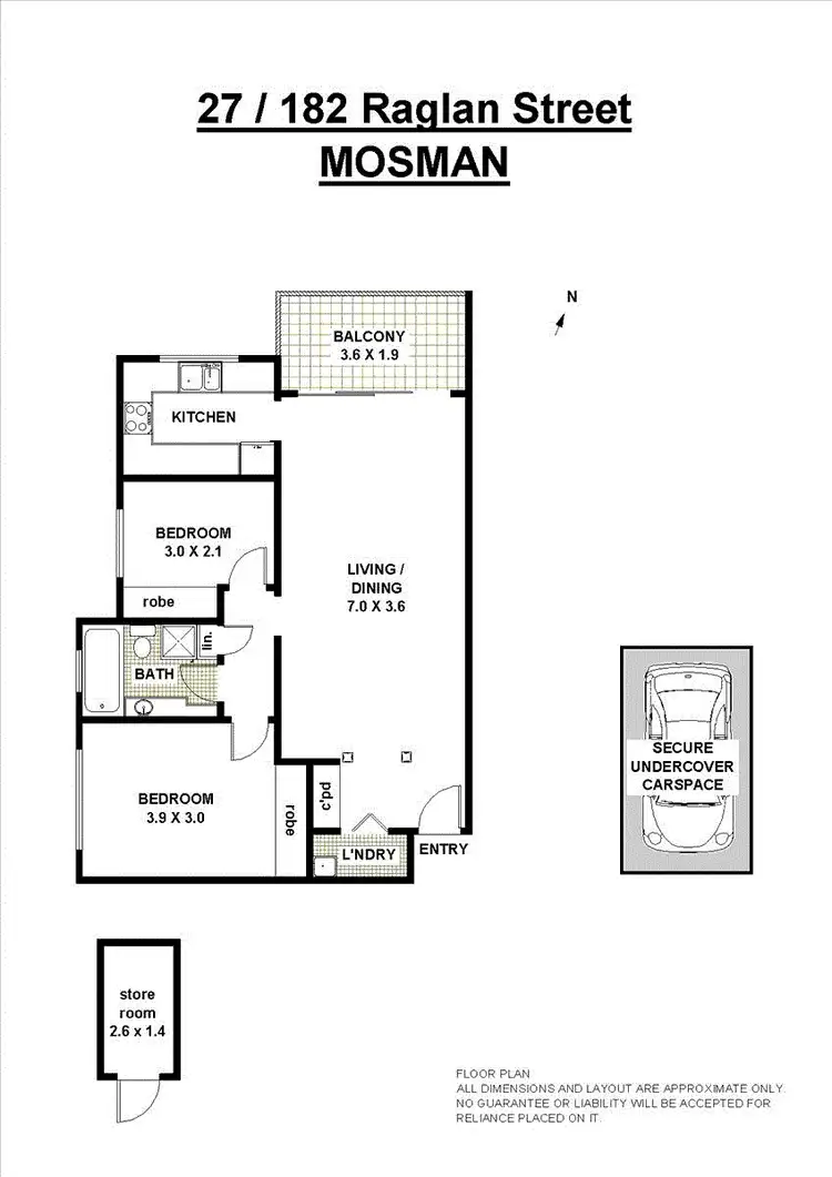 Floorplan of Homely apartment listing, 27/182 Raglan Street, Mosman NSW 2088