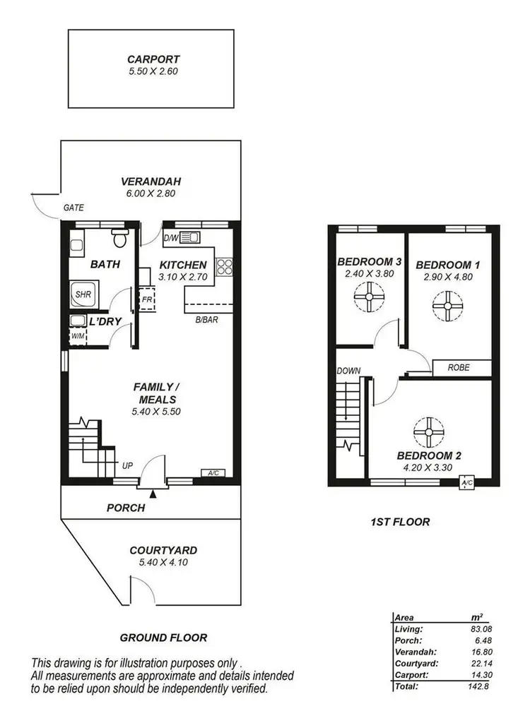 Floorplan of Homely house listing, 3/3 Witter Place, Brooklyn Park SA 5032