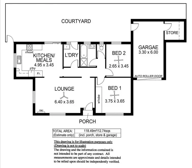 Floorplan of Homely unit listing, 1/212 Diagonal Road, Warradale SA 5046