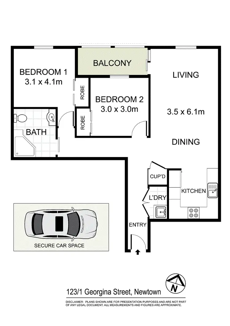 Floorplan of Homely apartment listing, 123/1 Georgina Street, Newtown NSW 2042