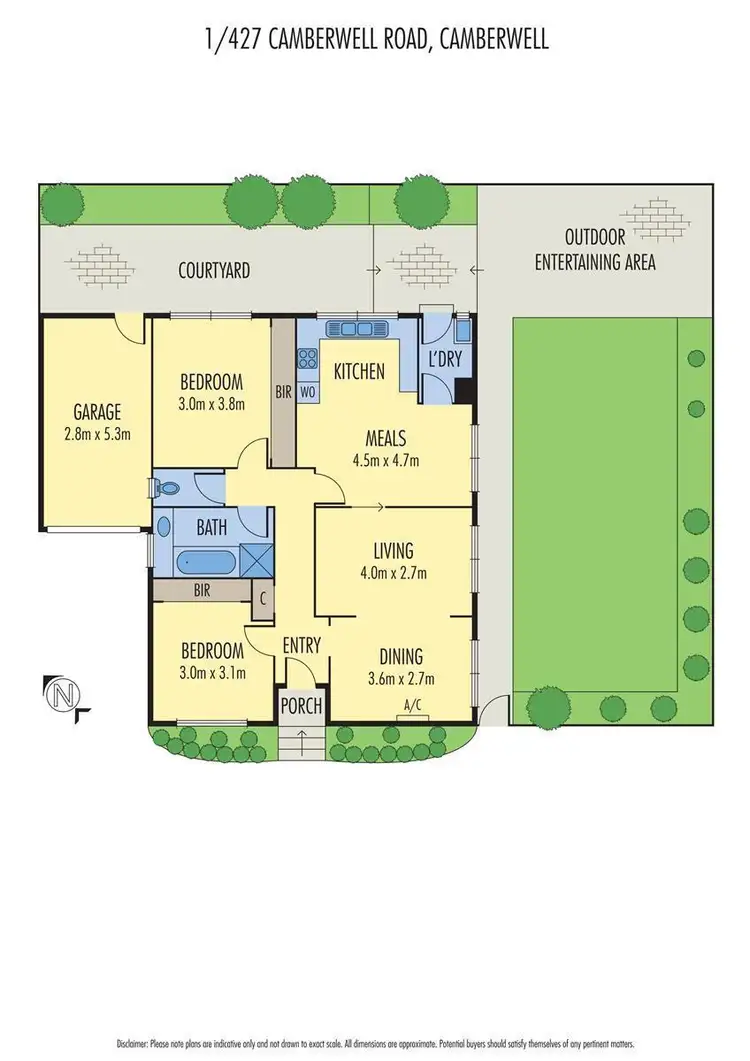 Floorplan of Homely villa listing, 1/427 Camberwell Road, Camberwell VIC 3124