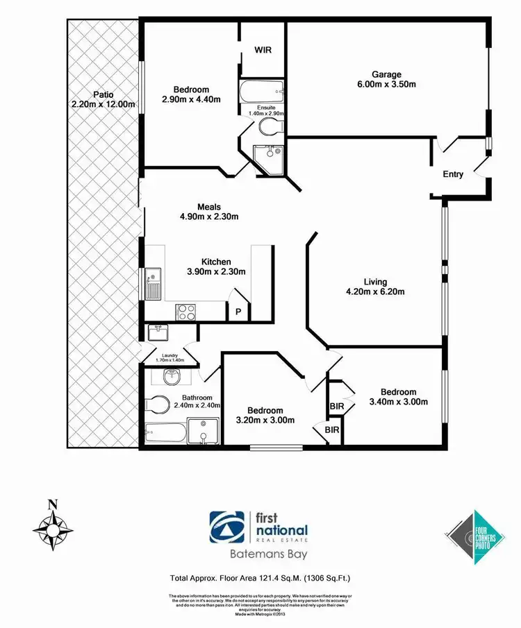 Floorplan of Homely unit listing, 1/6 Edgewood Place, Denhams Beach NSW 2536