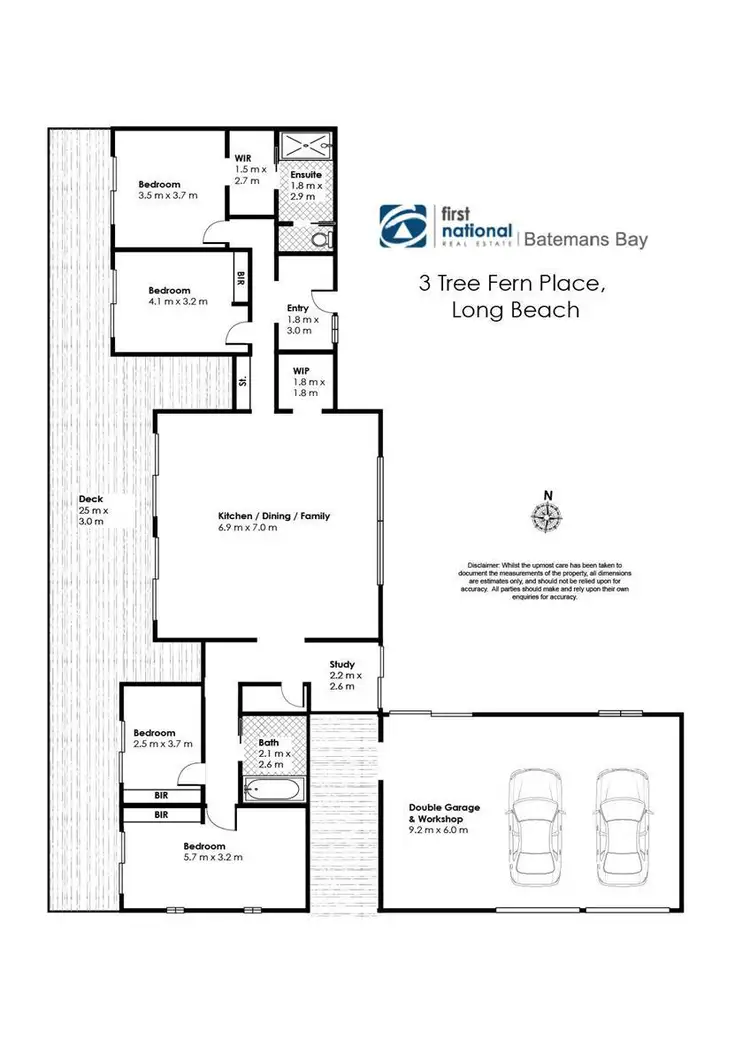 Floorplan of Homely house listing, 3 Tree Fern Place, Long Beach NSW 2536