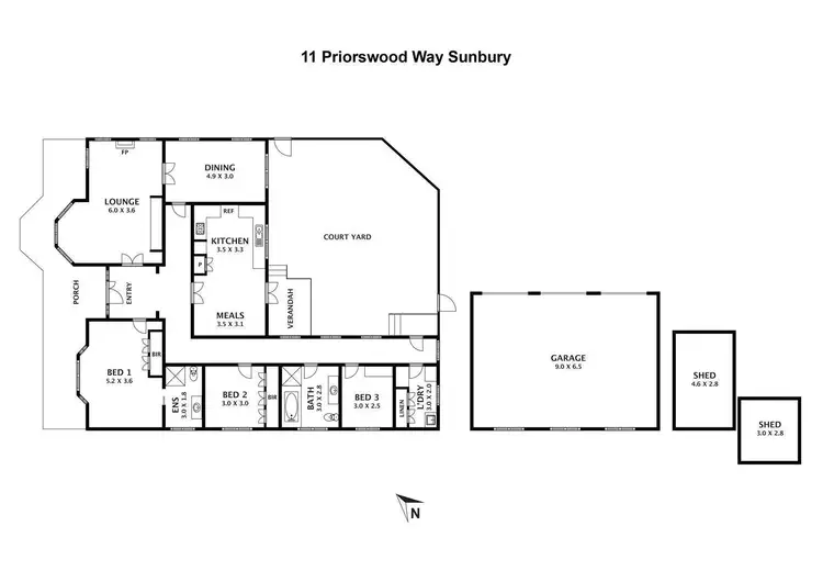 Floorplan of Homely house listing, 11 Priorswood Way, Sunbury VIC 3429