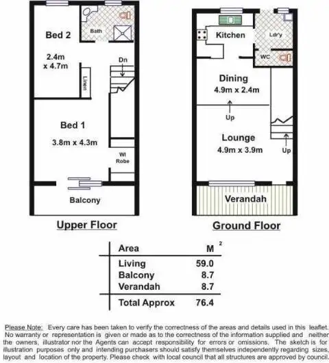Floorplan of Homely townhouse listing, 12/9 O G Road, Klemzig SA 5087
