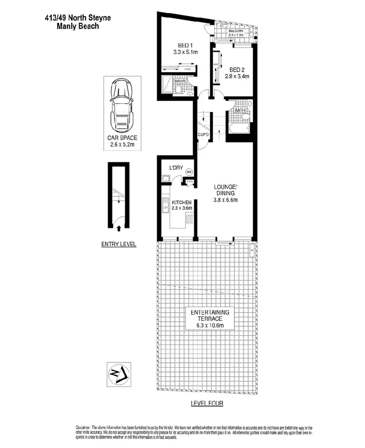 Floorplan of Homely apartment listing, 413/49 North Steyne, Manly NSW 2095