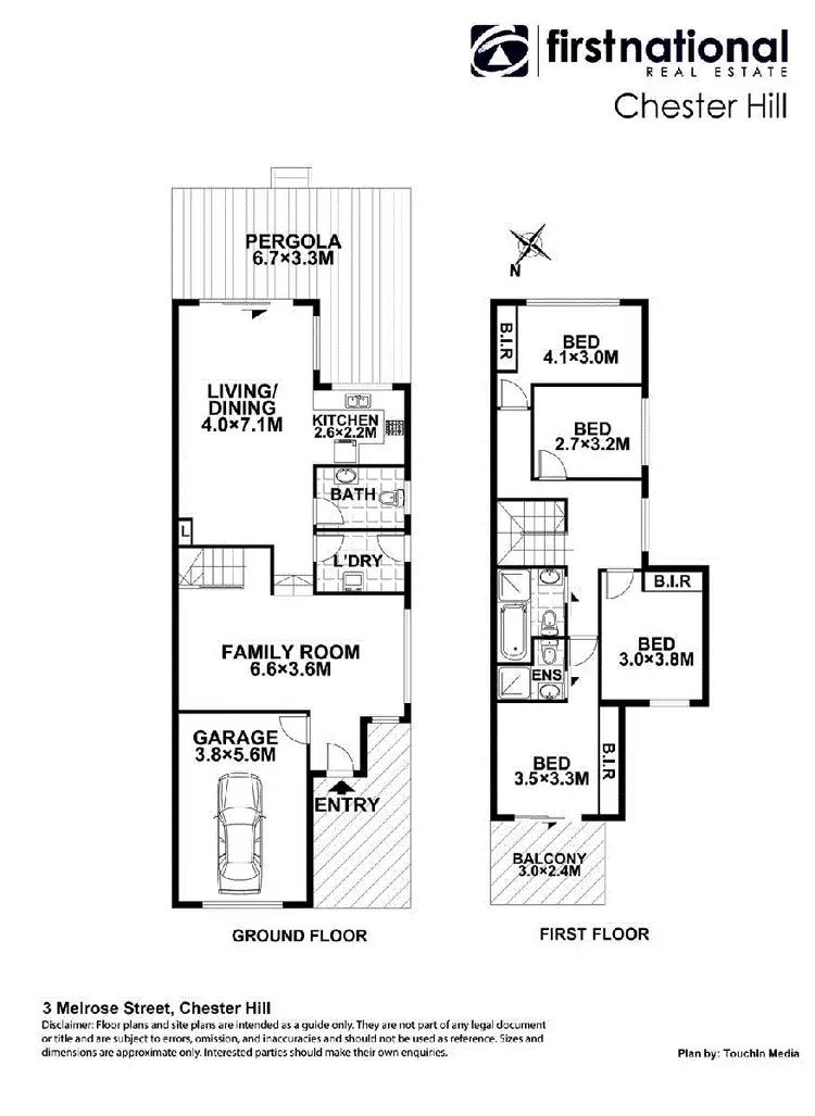 Floorplan of Homely semi-detached listing, 1 B/3 Melrose Street, Chester Hill NSW 2162