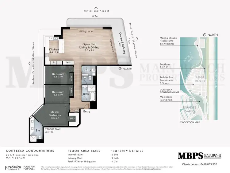 Floorplan of Homely apartment listing, 'CONTESSA' 1 Serisier  Avenue, Main Beach QLD 4217