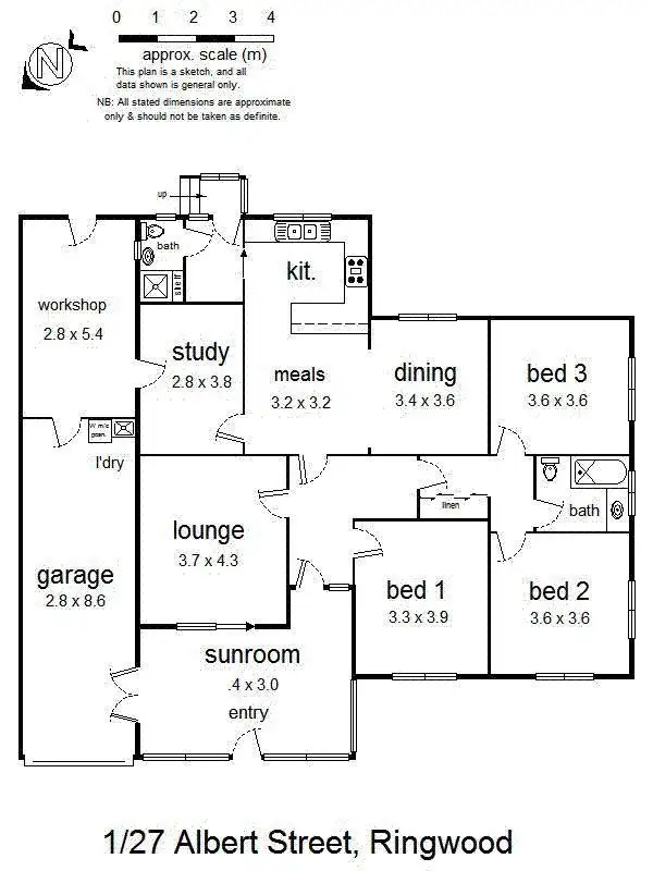 Floorplan of Homely unit listing, 1/27 Albert Street, Ringwood VIC 3134