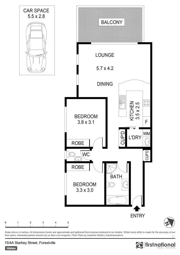 Floorplan of Homely apartment listing, 15/4A Starkey Street, Forestville NSW 2087