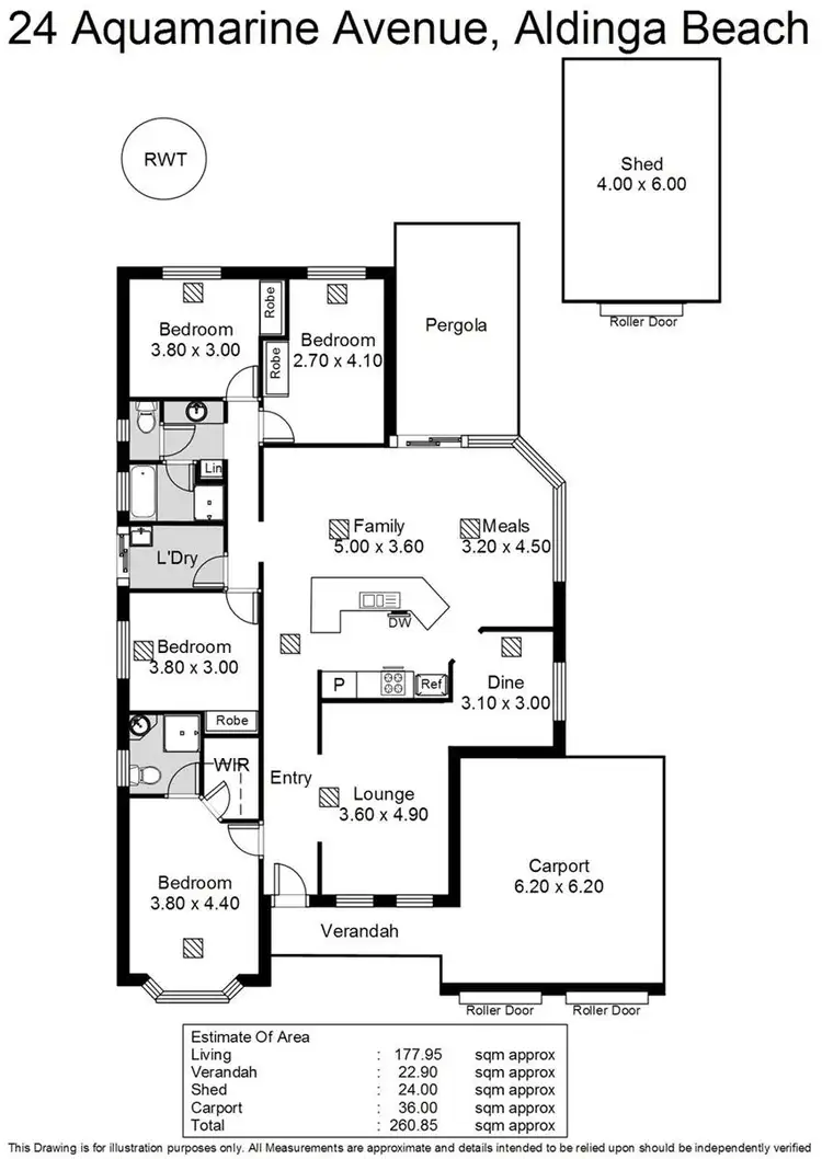 Floorplan of Homely house listing, 24 Aquamarine Avenue, Aldinga Beach SA 5173