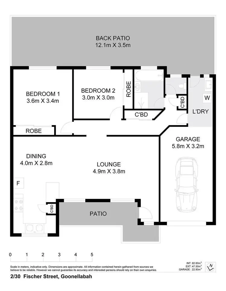 Floorplan of Homely unit listing, 2/30 Fischer Street, Goonellabah NSW 2480