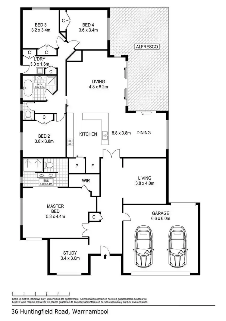 Floorplan of Homely house listing, 36 Huntingfield Drive, Warrnambool VIC 3280