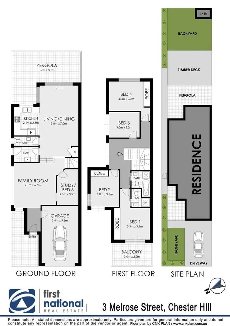 Floorplan of Homely semi-detached listing, 3 Melrose Street, Chester Hill NSW 2162
