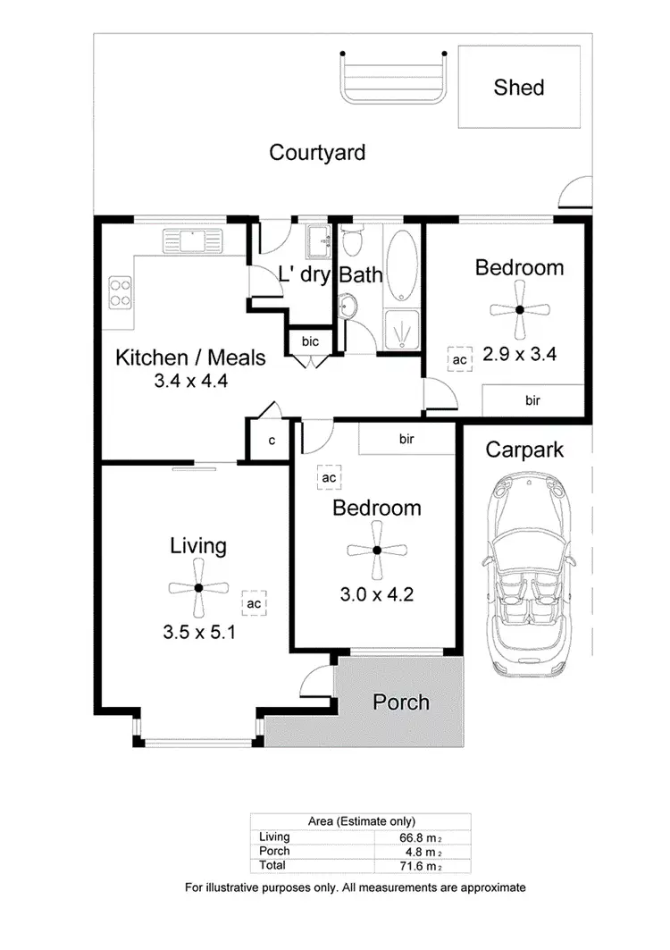 Floorplan of Homely apartment listing, 2/26 Bowker Street, Somerton Park SA 5044