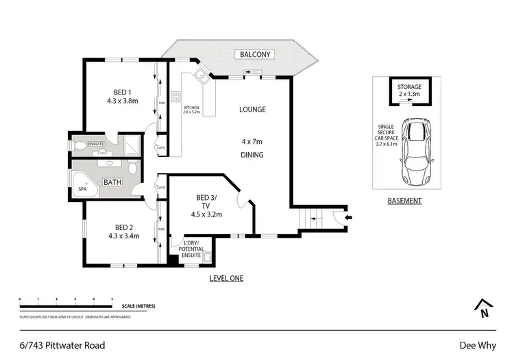 Floorplan of Homely unit listing, 6/743 Pittwater Road, Dee Why NSW 2099