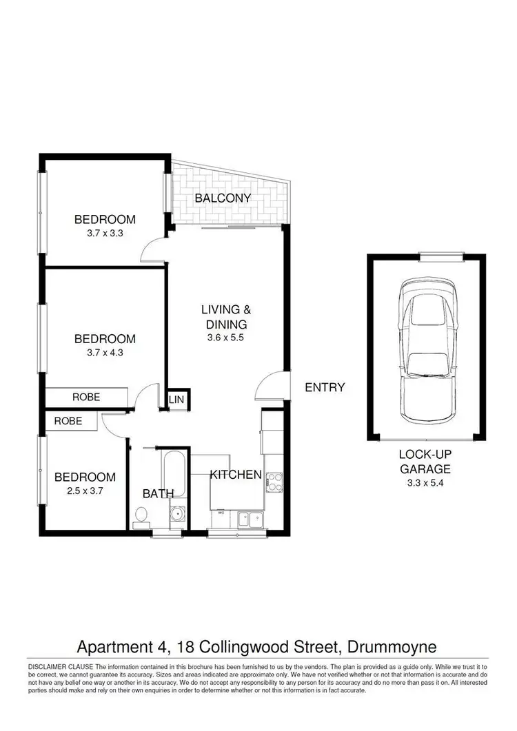 Floorplan of Homely apartment listing, 4/18 Collingwood Street, Drummoyne NSW 2047