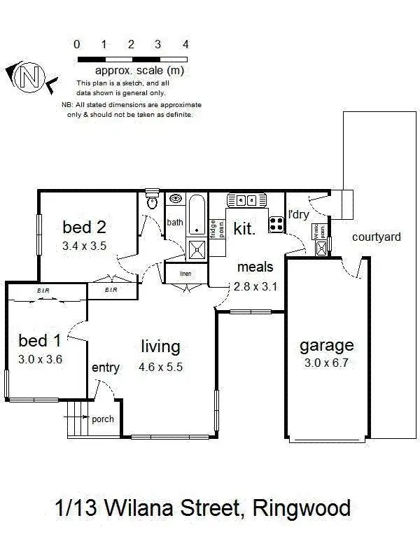 Floorplan of Homely unit listing, 1/13 Wilana Street, Ringwood VIC 3134