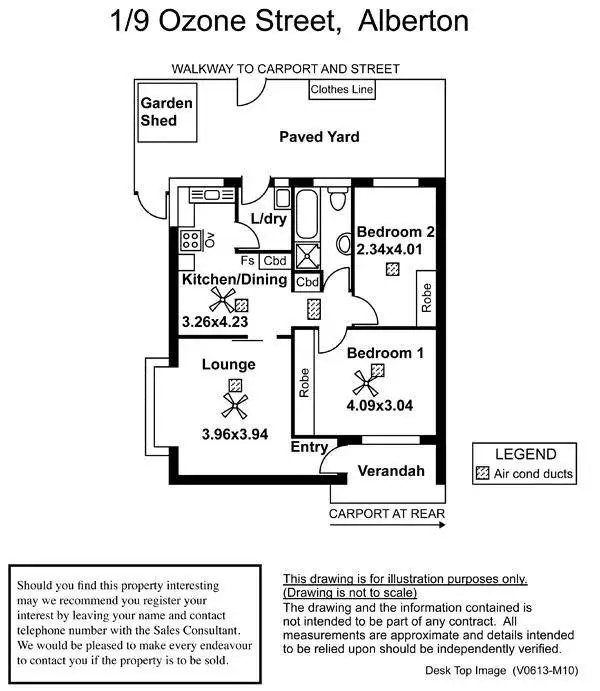 Floorplan of Homely apartment listing, 1/9 Ozone Street, Alberton SA 5014