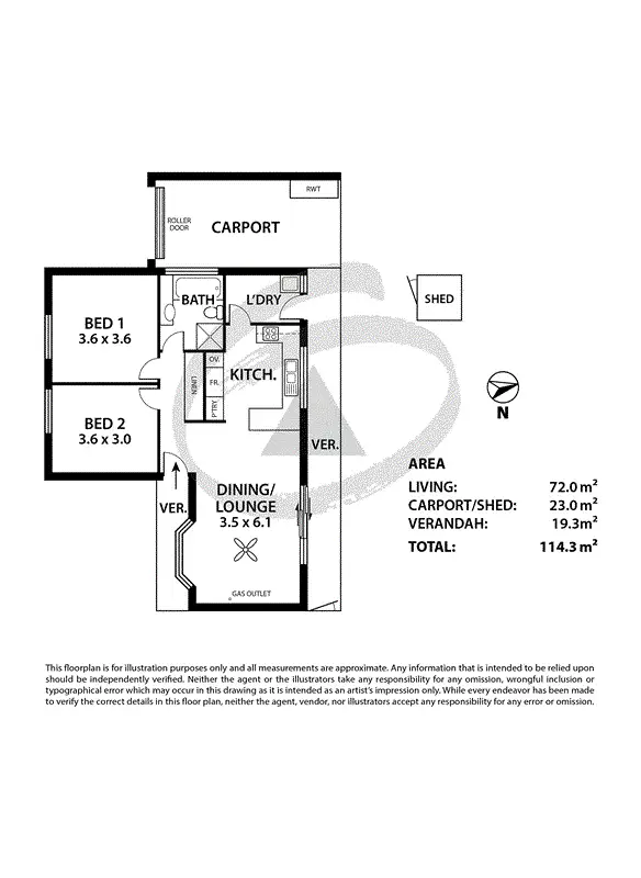Floorplan of Homely unit listing, 3/12 Howard Lane, Mount Barker SA 5251