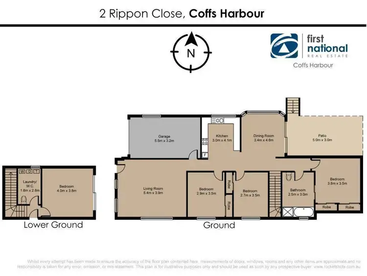 Floorplan of Homely house listing, 2 Rippon Close, Coffs Harbour NSW 2450