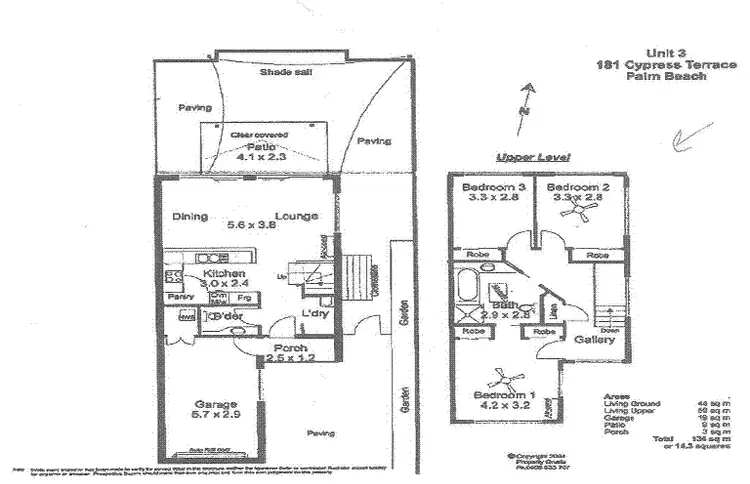 Floorplan of Homely townhouse listing, 3/181 Cypress Terrace, Palm Beach QLD 4221
