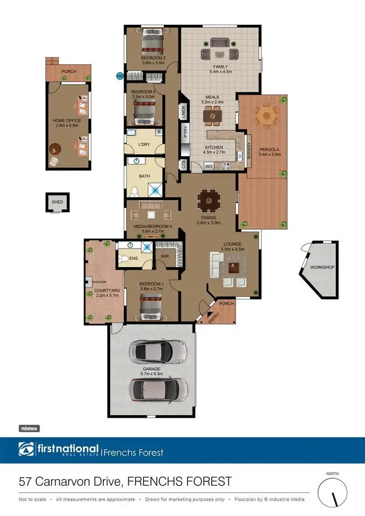 Floorplan of Homely house listing, 57 Carnarvon Drive, Frenchs Forest NSW 2086