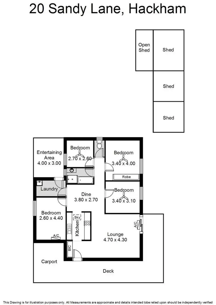 Floorplan of Homely house listing, 20 Sandy Lane, Hackham SA 5163