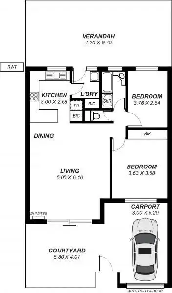 Floorplan of Homely unit listing, 2/12 Bridges Street, Broadview SA 5083