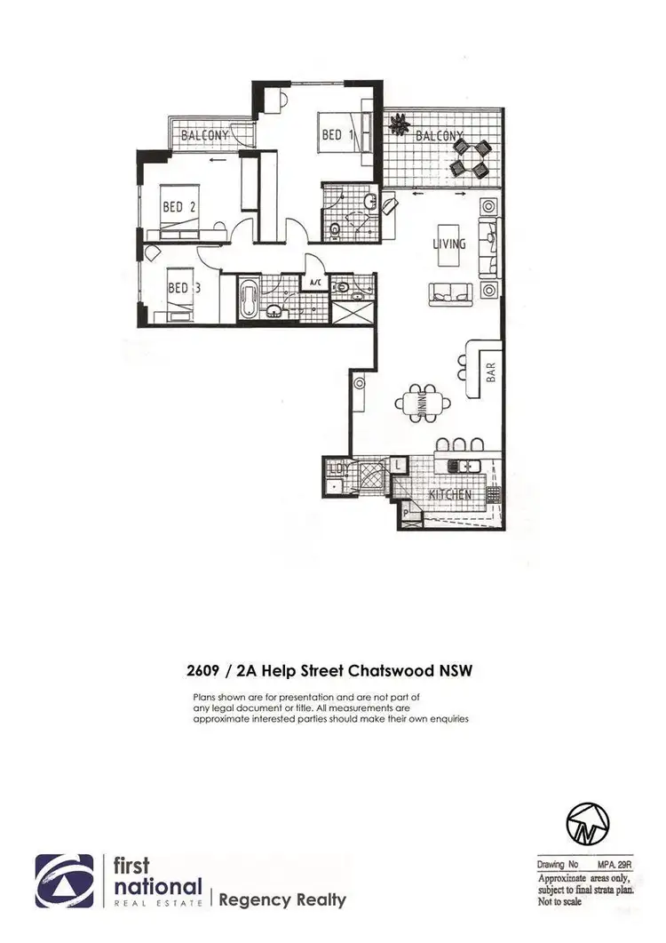 Floorplan of Homely apartment listing, 2609/2A Help Street, Chatswood NSW 2067