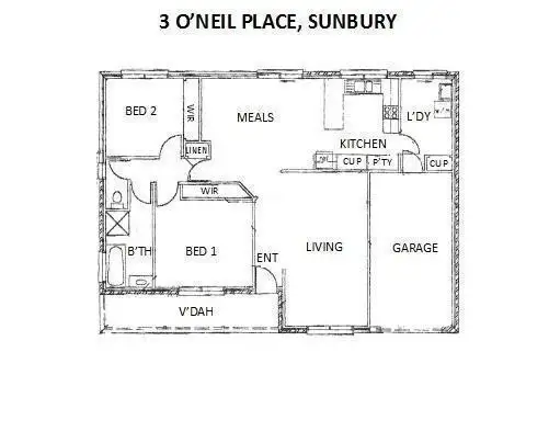 Floorplan of Homely house listing, 3 O\'Neill Place, Sunbury VIC 3429