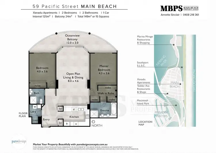 Floorplan of Homely apartment listing, 'XANADU EAST' 59 Pacific  Street, Main Beach QLD 4217