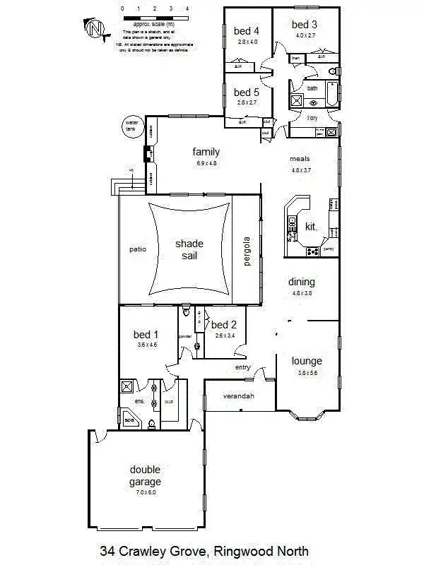 Floorplan of Homely house listing, 34 Crawley Grove, Ringwood North VIC 3134