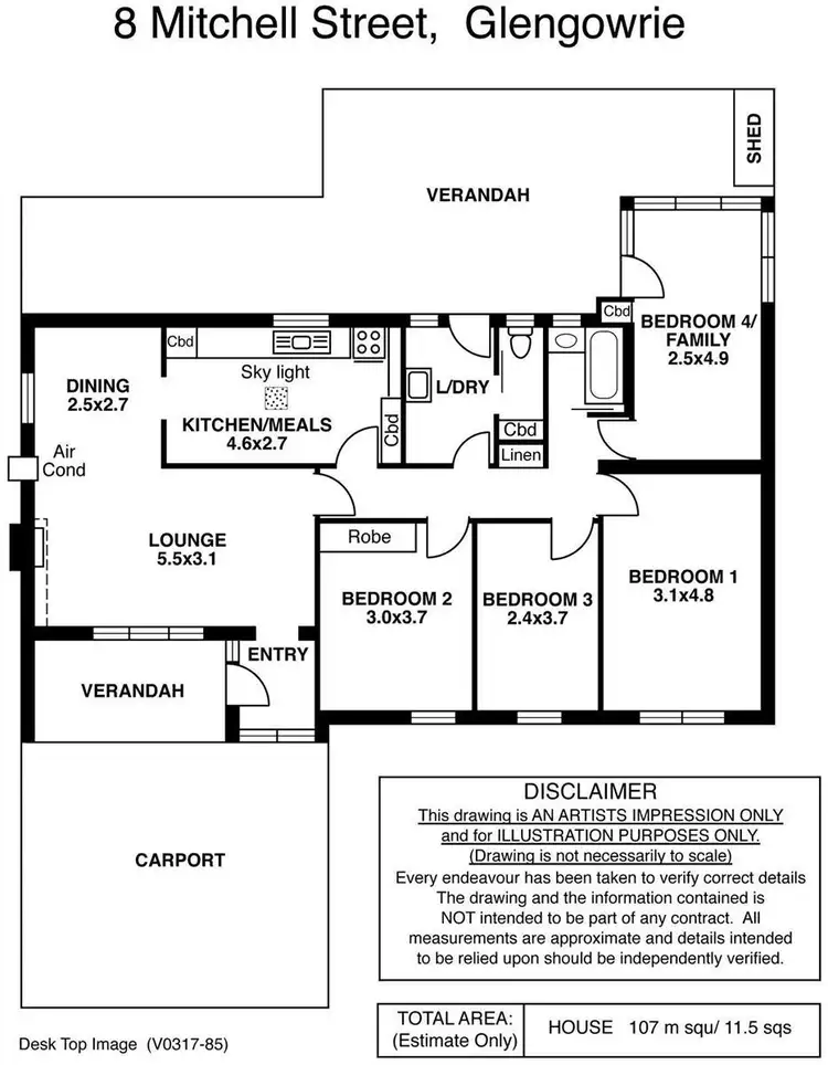Floorplan of Homely house listing, 8 Mitchell Street, Glengowrie SA 5044