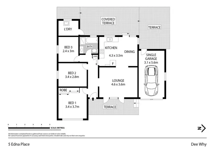 Floorplan of Homely house listing, 5 Edna Place, Dee Why NSW 2099