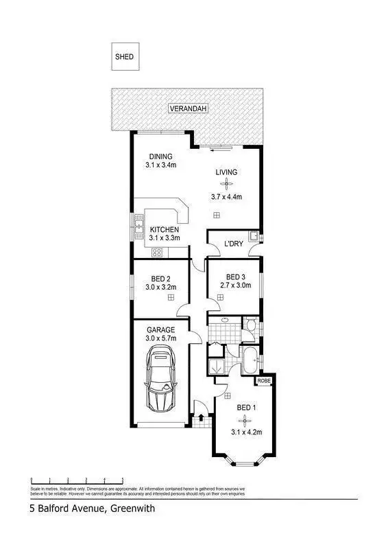 Floorplan of Homely house listing, 5 Balford Avenue, Greenwith SA 5125