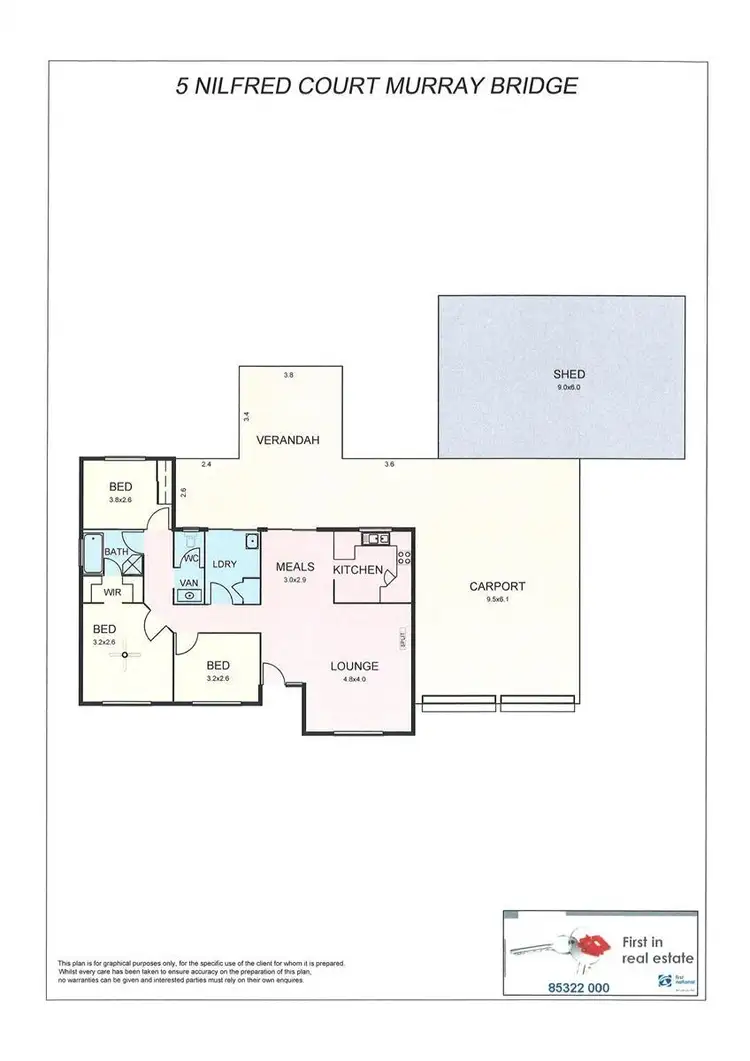 Floorplan of Homely house listing, 5 Nilfred Court, Murray Bridge SA 5253